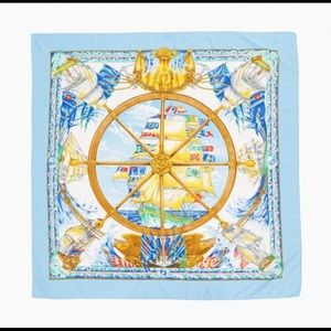 Tuckernuck Pomander Place Louisa Blue Nautical Scarf NWT